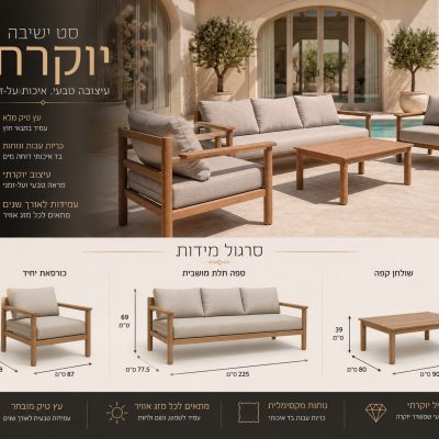 מערכת ישיבה יוקרתית מאלומיניום דגם נווה ARAVA