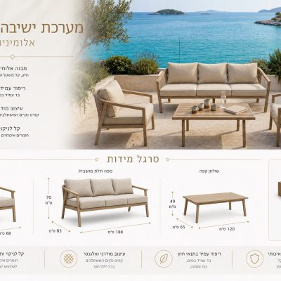 פינת ישיבה יוקרתית דגם בריז ARAVA